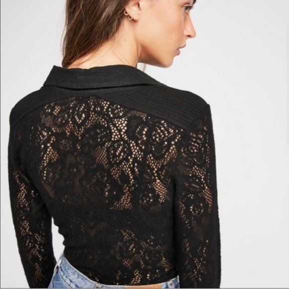 FREEPEOPLE Cozy Cadet Henley mesh longsleeve SIZE XS - Picture 2 of 2